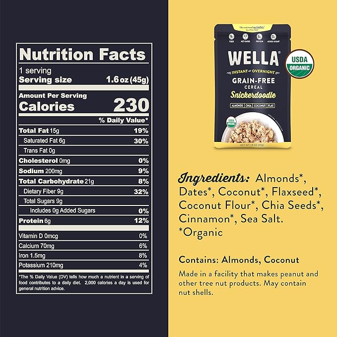 Grain-Free Cereal Snickerdoodle Packets (Pack of 5 or 10) – Wella