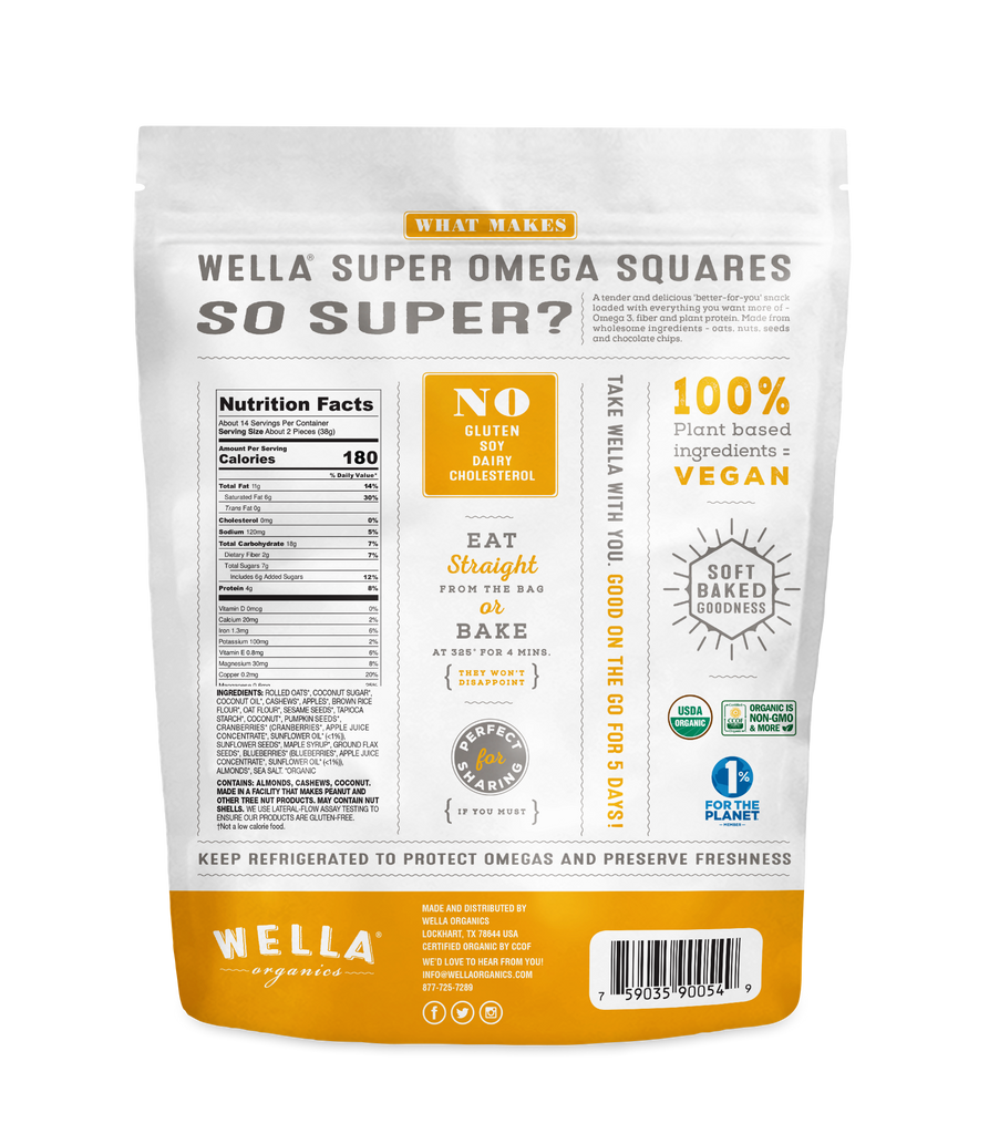 Super Omega Squares-Chocolate Chip